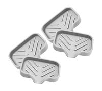 COLLBATH Lot de 4 Porte-savons en Silicone Rectangulaires Auto-drainants Évier, Accessoires Robustes et Pratiques pour Rangement de Goupillons et Gobelets