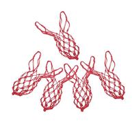 COLLBATH Lot de 5 Paquet Filet pour Alimentation de Volailles, Grosse Capacité, Polyester Rouge avec Crochet, pour Poulaillers Extérieurs et Pâturages, Structure Renforcée