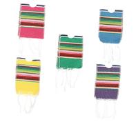 COLLBATH Lot de 5 Protections Poncho pour Bouteilles, Style Mexicain à Rayures Arc-en-Ciel, Coton, pour Bouteilles de Soda ’Assaisonnement, Fête Mexicaine