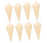 COLLBATH Lot De 50 Cornets De Glace En Bois Dégradable 6 Cm x 8 Cm Cônes Jetables Sûrs Pour Emballage De Bonbons Et Desserts - Usage Fête, Restaurant, Écologiques