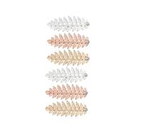 COLLBATH Lot de 6 Pinces à Cheveux Bec de Canard de Feuille Ornées de Perles Couleurs Doré Argenté et Or Rose Accessoires Coiffure Femme et Fille pour Fêtes et Usage Quotidien
