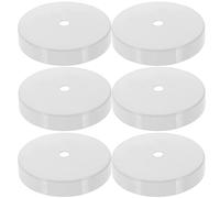 COLLBATH Lot de 6 Plaques de Plafond Rondes Blanches en Métal pour Montage Luminaire Rosace Lumineuse Robuste Compatible Suspensions et Plafonniers Kit de Fixation pour Installation DIY