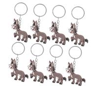COLLBATH Lot De 8 Porte-clés Pendentifs Âne En Peluche Accessoires Animaux Décorations Colorées Pour Garçon Et Filles Présents De Fête Amusants Breloques Pour Événements