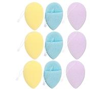 COLLBATH Lot de 9 éponges nettoyantes visage en forme de goutte d'eau - Tampons nettoyants visage réutilisables - Bouffée exfoliante douce - Outil démaquillant doux - Tampon nettoyant