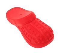 COLLBATH Mâcher pour Chien en Silicone Rouge Couineur Sonore de Pantoufle Résistant et Léger pour Chiots et Chiens Anxieux - de Dentition Amusant et Hygiénique