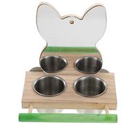 COLLBATH Mangeoire À Perroquets avec Bol Dalimentation Support À Oiseaux Mangeoire pour Cage Étagère en Bois Support De Jeu pour Oiseaux Mangeoires pour Perroquets pour Cage