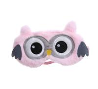 COLLBATH Masque de Sommeil Pelucheux à Motif Hibou Adorable pour Garçon et Filles, Bandeau Réglable Léger, Doux en Polyester, Cache-yeux Occultant Rose Clair, pour Dormir, Méditer