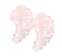 COLLBATH Masque Yeux en Pierre de Jade Rose Lot de 2, Forme Lune, Apaisant et Rafraîchissant, pour Adultes, Fatigue Oculaire, Détente Visage Spa