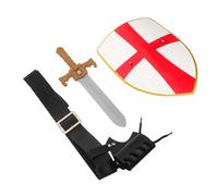 COLLBATH Medieval Knight Costume Set with Shield Sword Renaissance Belt Viking Pirate Accessories for Halloween Cosplay and Role Play