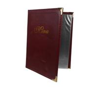 COLLBATH Menu Book Cuir Rouge pour Restaurant et Bar Protège Menu Réutilisable Affichage Pratique et Résistant pour Hôtels et Cafés