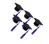 COLLBATH Mini Bouteille De Vin en Forme De Doctorat Adorable Housse De Bouteille De Vin À Pompon pour Fête De Remise De Diplôme Lot De 5