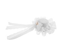 COLLBATH Mini Chapeau Haut de Forme Lolita en Dentelle Blanche avec Voile Latéral Accessoire Cheveux Mariage et Cosplay pour Femme Pince à Cheveux Coiffe Élégante pour Fête et Bal