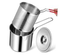 COLLBATH Mini-jeu de frite panier filet de friture pot de faire frire la poêle pour l'œuf poêle à frire chinoise marmite à friteuse avec panier petite friteuse 304 matériel