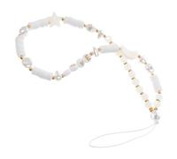 COLLBATH Moon Star Pearl Beaded Phone Charm Lanyard Soft Clay Mobile Wrist Strap For Women And