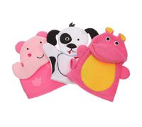 COLLBATH Moufles de Bain Lot de 3 pour Garçon et Filles en Coton Composite Plusieurs styles Forme Cartoon, Éponge de Bain Nettoyage et Mousse Riche Plusieurs styles pour Bébé et Tout-petits