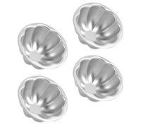COLLBATH Moule à Tartelettes Miniatures en Alliage D'aluminium 4 Pcs, Moule à Pudding et Cupcakes Multi-usage, Cuisson Uniforme, Lavable et Adapté la Pâtisserie Maison