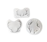 COLLBATH Moules à Gâteau en Silicone 3pcs pour Bricolage Cornes De Cerf Antiadhésif sans Goût pour Pâtisserie Décoration De Gâteaux DIY
