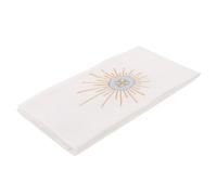 COLLBATH Nappe D'autel en Coton Blanc avec Motif Brodé, Linge Liturgique Purificateur pour Cérémonie Religieuse, Corporal Sacramentel pour Communion et Messes, Tissu D'église Supérieure,