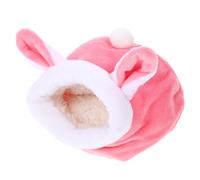 COLLBATH Nid De Hamster Cage Cool Couchette Souris Literie Lit De Nid pour Petits Animaux Peau De Hamster Canard Farci Nid Chaud De Chinchillas Cachette Toison Jouets en Peluche Rose Coton
