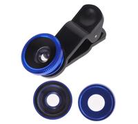 COLLBATH Objectif Téléphone Portable Clip Bleu Lentille Super Grand Angle Macro et Fisheye Alliage Étanche et Antireflet pour Smartphones X