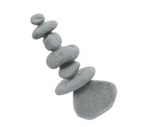 COLLBATH Ornement de Jardin en Pierre Naturelle à Effet Zen Décor Micro-Paysage en Sept Pierres Grises Accessoire Solide pour Aquarium et Décoration de Bureau Décoration Maison et