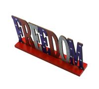 COLLBATH Ornements De L'alphabet Anglais Décor Drapeaux Rouge Jour Banderole Bureau Guirlande De Guirlandes Indépendance Confettis Pétale Tout Faire La Fête Patriotique Bois