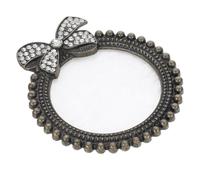 COLLBATH Palette de Mélange de Couleurs pour Nail Art Taille Compacte Couleur Blanc Bordure Noire Vintage Strass Artistes et Passionnés Manucure Présentation Œuvres Créativité