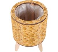 COLLBATH Panier à Plantes Tressé en Rotin Naturel Support pour Pots de Fleurs D’Intérieur Étagère à Plantes en Bois 14 CM X 215 CM Jardinière Décorative pour Salon et Balcon