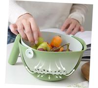 COLLBATH Panier Passoire Double Couche Rotatif pour Fruits et Légumes Égouttoir et pour Cuisine et Pique Filtre Fin et Pratique pour Lavage et Égouttage
