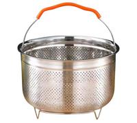 COLLBATH Panier Vapeur Ménager en Acier Inoxydable 6l avec Poignée Isolante Grille de Cuisson Vapeur Réutilisable Multifonction Cuisson Saine