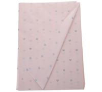 COLLBATH Papier de Soie D'emballage Rose à Motifs Cœurs Argentés, 28 Feuilles, Papier Présent Décoratif pour Bouquets, Coffrets et Loisirs Créatifs, pour Mariage, Anniversaire