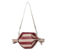 COLLBATH Paquet à Bandoulière en Pu de Bonbon Rayé Rouge et Beige, Paquet à Main Rétro et Mignon pour Fête, Organisation et Résistant aux Rayures