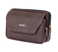 COLLBATH Paquet Banane en Cuir Marron pour Homme, Petite Pochette Ventrale Multifonction Fermeture Éclair, pour Téléphone Portable et Voyages en Extérieur, Paquet Banane de Sport Pratique