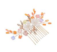 COLLBATH Peigne à Cheveux de Mariée Vintage Orné de Strass et Fleurs, Pince à Cheveux Chignon Léger, Accessoire Coiffure Mariage pour Cérémonie et Réception, Peigne Latéral Décoratif