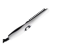 COLLBATH Peigne Lisseur à Barbe Électrique Blanc avec Technologie Thermique Ionique Portable Multi-usage en Caoutchouc et Métal, pour Coiffure et Usage en Salon