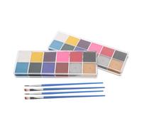 COLLBATH Peinture pour Visage Corps Activée par Eau Kit de Maquillage de Scène avec Palette de Couleurs pour Cosplay et Fêtes