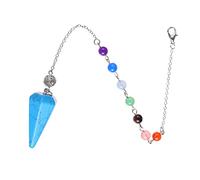 COLLBATH Pendule Cristal Hexagonal Pour Divination Pendentif Turquoise Synthétique Avec Perles Bijoux Ésotériques Pour Chakras