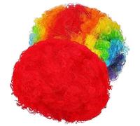 COLLBATH Perruque Courte De Clown Rouge Lot De 2 Perruques En Cheveux Humains Coiffures Pour Adultes