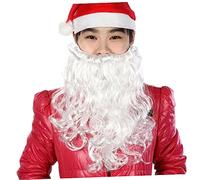 COLLBATH Perruque Réaliste De Père Noël Blanche À Barbe Pour Homme Perruque Accessoire De Père Noël Bou Pour Noël