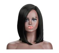 COLLBATH Perruque Synthétique Noire Mi-longue Cheveux Lisses Tendance Pour Halloween Cosplay