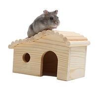 COLLBATH Petit Habitat en Bois pour Hamsters Porte Ronde pour Nidification Et Recherche De Nourriture
