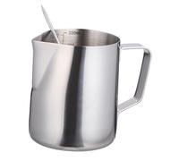 COLLBATH Pichet à Lait Inox avec Double Graduation Mousseur Lait et Stylet Latte Art Pichet Mesureur pour Café et Espresso