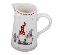 COLLBATH Pichet Céramique Grand Volume avec Poignée Pot à Eau Froide sans Couvercle Design pour Noël Verseuse Polyvalente pour Jus et Lait