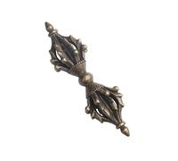 COLLBATH Pilon Vajra en Laiton Patiné Ornement Tibétain Décoratif Mini Objet de Bureau Zen pour Décoration Intérieure Artisanat Traditionnel Présent Spirituel Unique