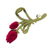 COLLBATH Pince à Cheveux Tulipe Grosse Taille Velours, Pince à Griffes Épaisse, Accessoire pour Cheveux Épais et Longs, Femme Automne Hiver, Maintien Ferme au Quotidien