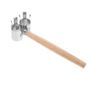 COLLBATH Pince à Moxibustion Acier Inoxydable Double Tête avec Poignée Bois Support Portable pour Bâtonnets Moxa Outil de Thérapie Chauffante pour Salon et Usage Domestique