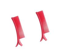 COLLBATH Pinces à Cheveux de Séparation Barrette 2 Pièces Petite Taille Rouge Clips Coiffure Professionnelles Coiffants pour Salon et Usage Voyage