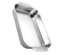 COLLBATH Plaque de Cuisson Rectangulaire Acier Inoxydable Bac Profond pour Rôtir Au Four et Griller Compatible Induction pour Gâteaux Dinde et Légumes