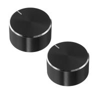 COLLBATH Plastique Bouton de Potentiomètre Rotatif Noir 2 Pièces 6mm | Accessoire de Remplacement, Usage Maison et Bureau, Finition Ronde, Compatible Variateur et Commande