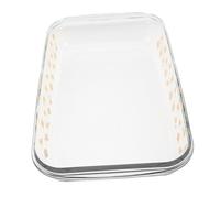 COLLBATH Plat à Rôtir Verre Résistant à Haute Température Plat Rectangulaire Profond pour Four Micro-ondes et Cuisson Vapeur Plateau Polyvalent pour Rôtissage de Viande Poisson Vapeur et